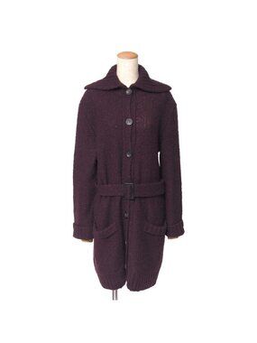 Gucci Vintage Knit Belted Long Cardigan Coat Mohair Blend